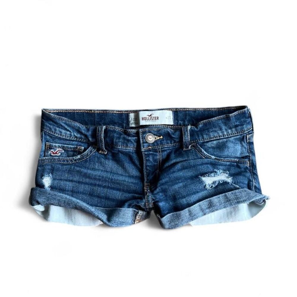 Hollister-co Women's Blue and Navy Shorts